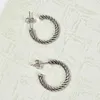 Designer Trendy Ohrringe Luxus Ohrstecker Schmuck Ohrring 925 Sterling Ohrring Silber C-förmig LTFN