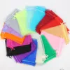 100pcs partia 16 colors 13x18 cm organza sprzedano kolorowy prostokąt torebki biżuterii torby na wesele uprzejmy