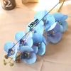 Flores decorativas 1 peça flor artificial pu toque real borboleta orquídea casa casamento holidaydecoration diy natal