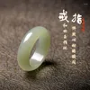 Cluster Ringe 17-22mm Natürliche Hetian Jade Ring Männer Frauen Edlen Schmuck Echte Chinesische Nephrit Jade Stein Band anillo de moda