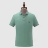 Men Classic Lacost Summer T-shirts Polos Short Sleeve Clashing Stripes Embroidered Crew Neck Sweater Loose Polo Men Tee Causal Man Tops 132