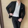 Men's Suits 6XL 7XL (Jacket Pants) Fashion Men High Quality Low Price Business Wedding Groom Tuxedo Blazers Trousers 2 Pcs Set