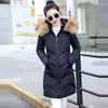 Women's Trench Coats 2023 Women Winter Jackets Black Coat Down Cotton Hooded Parkas Feminina Warm Outwear Faux Fur Collar Plus Size 7XL Long