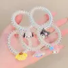 5 cm Laser Transparent Cartoon Kuromi Haar Seil Telefon Draht Meerjungfrau Farbe Melodie Haar Ring Seil Pferdeschwanz Haar Ring elastische Gummiband Haar Zubehör 2753