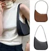 The Row Half Moon Bag Axillary Handtasche aus glattem Leder, luxuriöse Damen-Designer-Taschen, flacher Schultergurt, gebogener Reißverschluss, Clutch-Tasche, modische Unterarm-Geldbörse