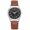 Relógios de pulso moda moderna preto quartzo homens relógios dial relógio pulseira de couro de alta qualidade relógio de pulso ultra-fino para gota