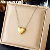 Chaînes Meyrroyu 316 Chaîne en acier inoxydable Love Pendentif Collier pour femmes Bijoux de mariage Anniversaire Cadeau Accessoires de mode