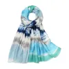 Scarves Silk Head Scarf Large Women Set Fashion Casual Tie Dye Printed Thin Cotton And Linen Hat