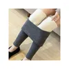 Dameslegging Dames Winter Hoge taille Fluwelen warme broek Effen kleur Comfortabel rekbaar potlood Yoga Fitness Gym