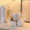 Dekorativa föremål Figurer Söta 2st Cat Sculpture Simple Interior Decorations Book Stand Animal Statue Home Decor Desktop Ornament Modern Crafts 230928