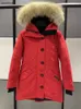デザイナー高品質のジャケット女性カナダダウンパーカーカラーコート冬のパフジャケットレディースジッパーウィンドブレーカー厚い暖かいグースダウンコートサイズXS-XL