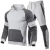 Herren-Trainingsanzüge für Herbst und Winter, lässiger, schulterfreier Hoodie-Sportanzug mit mehreren Spleißen