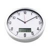 Wall Clocks 1PC 10 Inch Clock With And Hygrometer Accurate Hanging For Home Office Not Included Batteries Silver