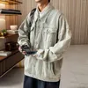 Men's Jackets Denim Jacket Men Small American Retro Washed Yellow Mud Oversize Loose Single Mens Sports Coat Casual Fashion Coats