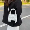 Abendtaschen Damen Weiß Satin Schleife Fee Tote Umhängetasche Weibliche Mode Griff Handtaschen Für Frauen Schule Casual Süße Umhängetasche Geldbörse