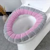 Toilet Seat Covers 1pc Warm Colour Bocking Universal Cushion Soft Plush Solid Color Cover Accessories Closestool Mat Winter