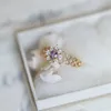 Cluster Rings Lamoon Vintage Ring Women Accessories Wedding Jewelry Natural Moonstone Amethyst Gemstone 925 Sterling Silver Gold RI067