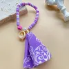 Bracelet à pendentif en tissu imprimé couleur Style plage, Imitation de perles, pour dames et filles, cadeaux de fête