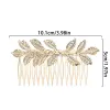 Pettine per capelli con foglie Elegante fermaglio per capelli in metallo color oro Donna Ragazza Festa di nozze Sposa Forcine Barrette Copricapo Accessori per capelli