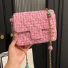 Tweed Brand Classic Luxury Crossbody Bags Paris Designers High Quality Mini Quilted Serial Number Flap Candy Chain Shoulder Bag Fashion Women Messenger Purse