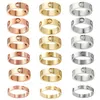 Mode Luxe Diamanten ringen designer sieraden zelfliefde ring rose goud schroef roestvrij staal 3 diamanten heren verlovingsringen voor 206t