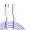 PD 60W nuevo cable de datos trenzado USB C a USB C de la mejor calidad para Samsung Huawei Xiaomi iPhone 15 Pro Max Plus tipo C Cable de carga rápida