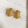 Boucles d'oreilles stéréoscopiques irrégulières plaquées Vintage, Clip d'oreille occidental, Design doré