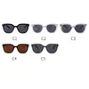 Sunglasses LAURINNY Vintag Cat Eye Woman Brand Designer Small Frame Sun Glasses Female Cateye Shape Retro Rivet Black Oculos