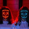 Novo Nova luminosa neon el fio festa máscara halloween piscando purga máscara de terror brilhante assustador masquerade