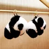 Chaveiros Furry Faux Fur Chaveiro Para Mulheres Homens Bonito Adorável Panda Animal Chaveiros Chaveiros Titulares Saco Pingentes Jóias Presente