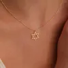 Choker Elegant stjärna av David Pendant Kvinnor Rostfritt stål Judism Symbol Necklace Femme Charm ClaVicle Chain Israel SMEEXCHIRES