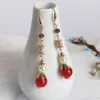 Dangle Earrings Chinese Retro Style Hanfu Cheongsam Pearl Long Tassel Earring Party Bride Accessory