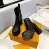 Bottines Chelsea élégantes en cuir véritable à talons hauts pour femme, bottes à la mode, hiver 2023