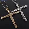 Pendanthalsband Sunsll Gold Silver Color Copper CZ Zircon Religious Cross Link Chain Halsband Fashion Jewelry for Women Men Gift 230928