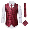 Men's Vests Gothic Embroidered Printed Vest In Victorian Medieval Style Mens Wedding Suit Waistcoat Necktie And Pocket Square Cufflinks