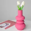 Wazony nordycki kreatywny memphis geometryczny wazon ceramiczny nowoczesny minimalistyczna dekoracja domu Morandi Pink Art Flower Ornaments