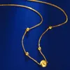 Collares colgantes NYMPH Real 18K Collar de oro Joyería fina Pure AU750 Cat Eye Shine Ball Regalo de fiesta de moda para mujeres X588 230928