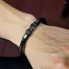 Pulseras de encanto Temperamento vintage Pulsera infinita negra para mujeres Hombres Moda 8 Número de palabra Abierto Regalo de joyería de fiesta ajustable