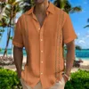 Männer Casual Hemden 2024 Hemd Für Männer 3d Druck Hawaiian Übergroße Kleidung Mode Kurzarm Einfache Mann