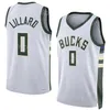 Maglia da basket da uomo Damian Lillard 0 Giannis Antetokounmpo 34 Khris Middleton 22 Tutta cucita Verde Nero Bianco Blu Viola Per gli appassionati di sport Camicia traspirante