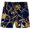 Мужские шорты, летние повседневные брендовые мужские/женские шорты 2023, дышащие бермуды с золотистым цветком и 3D принтом, мужская пляжная одежда, дропшиппинг