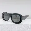 Solglasögon 40120U ovala acetatkvinnor Handgjorda designer Brand Classical Tortoise Dark Green High Quality UV400 Solar glasögon