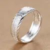 Cluster Rings Silver Ring 999 Sterling Hundred Fortune Word Men Domineer OPening Personality Female Korean Version Fashion Hipster