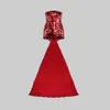 paljetter av axel galna hästshow kvinnliga damklänningar blingbling mini bow vin röd natt klubb slim utför super stjärna runway klänning 3726