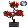 Decorative Flowers Artificial Potted Bonsai Tree Indoor Dining Table Decoration Display Faux Plastic Realistic Simulation Fake Plants House