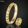 Donia Jewelry braccialetto di lusso braccialetto di moda europea e americana classico fiore a quattro foglie in rame con micro-intarsio in zirconi con anello la316t