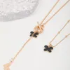 Choker Jewelry Black Dropping Oil Butterfly Necklace Double Layer Straight Line Chain Multi Women's