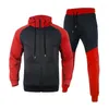 Homens Tracksuits Inverno Cor Correspondência Sportswear Homens Europa e Estados Unidos Lazer Running Fitness Training Terno