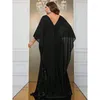 Abiti taglie forti Scialle in chiffon Elegante abito da sera scintillante 5XL 6XL Grande banchetto extra lungo Mantello con paillettes per le donne