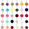 Sleutelhangers Leuke Imitatie Rex Bont Pluche Sleutelhanger 8cm Pluizige Pompom Bal Tas Rugzak Decoratie Autosleutelhanger Meisje Gift accessoires